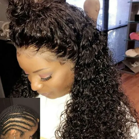 Wholesale Raw Indian Virgin Hair Lace Frontal Curly Wig, Full Swiss Lace Front Closure Human Hair Lace Front Wig