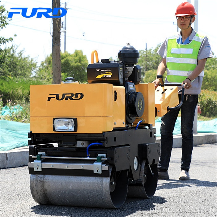 Caminhada hidráulica da direção atrás do rolo vibratório em tandem 800kg