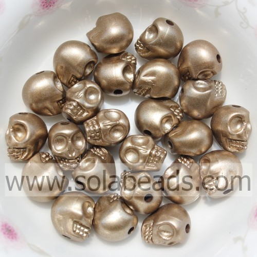 Verschillende kleuren 8 * 10 MM Skull Bone Plastic Candy Charm Beads