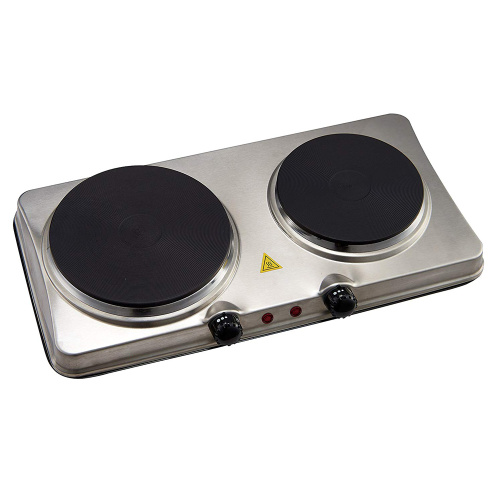 Plate for Cooking Portable Electric double burner Silver