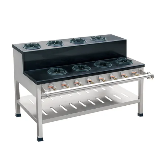 Multi-Burner Gas Range Stove With Undershelf Gas Cooktops Commercial Gas Wok Burner