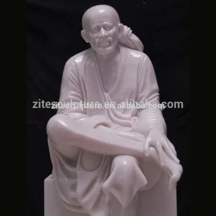 Famous design white marble shirdi sai baba statue