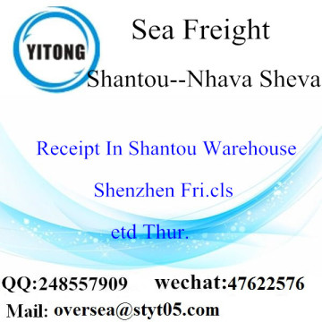 Consolidação de LCL do porto de Shantou a Nhava Sheva