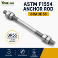 ASTM F1554 Grade 55 horgonyzórudak 3/4''–2 közüzemi oszlopalapozásokhoz