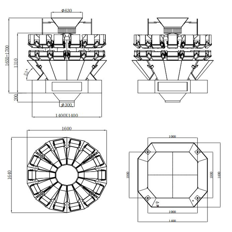 multihead weigher for granular