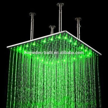 New Design Brass Led Rainfall Ceiling Mount 3 Color Changing Shower Head