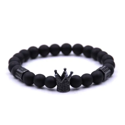 Imperial Charm Men's Custom Gemstone Bead Bracelet