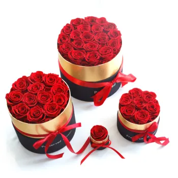 Handmade Preserved Roses in Small Flower Box - Eternal Petal Gift for Mom and Valentine's Day