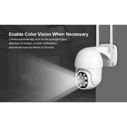 Outdoor Smart Security Camera - 3MP WiFi PTZ Night Vision IP Camera