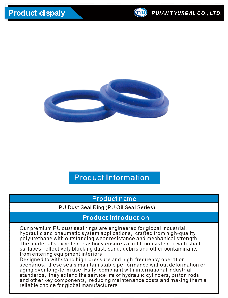 pu dust seal ring for machinery