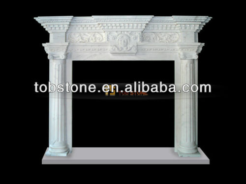 natural stone carved simple fireplace mantel