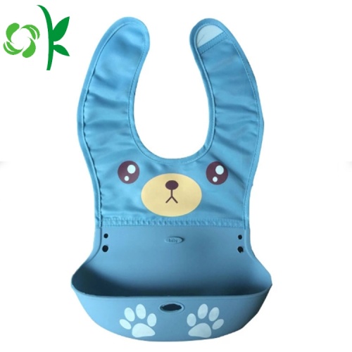 Waterproof Silicone Baby Bibs New Products Custom Double Material Silicon Baby Bibs Manufactory