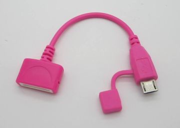 Micro Usb Male To Female Cable Adapter Black / White / Pink