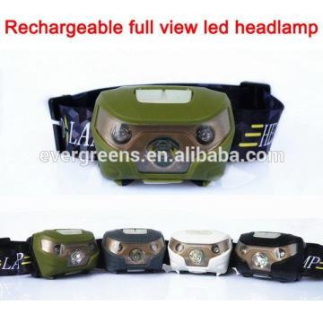 2016 NEW design 5w full view rechargeable led headlamp with white and red led