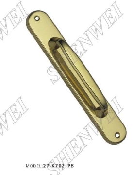 27-K702 PB brass door pull handle on plate