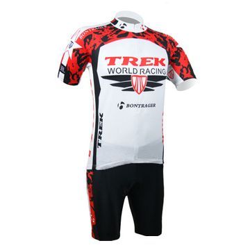 Trek Cycling Jersey with Short Sleeves/Pants or Bib Short, Quick Drying and 3D Padding