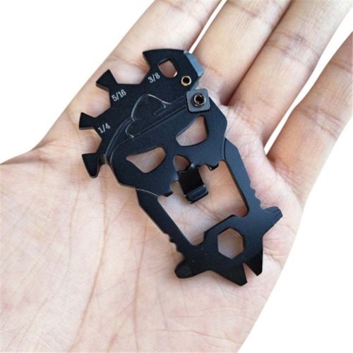 Stainless Steel EDC Pocket Multi-tool Screwdriver Crowbar Titanium Skull Keychain Llaveros Skeleton Bottle Opener Screwdrivers