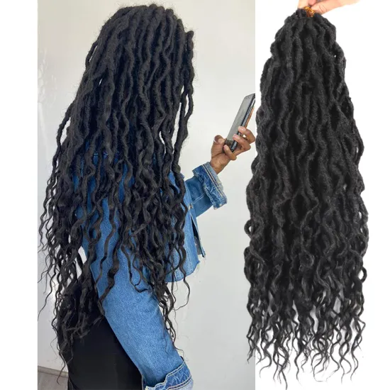 Faux Locs Crochet Hair Goddess Locs Crochet Hair  Pre-looped Deep Wavy Crochet Locs Soft Curly Ends Dreadlocks Faux Crochet Locs