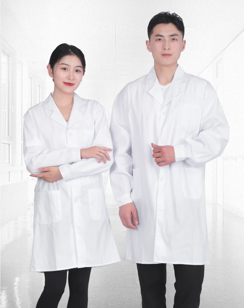 Professional Grade White Lab Coat for Workplace Safety
