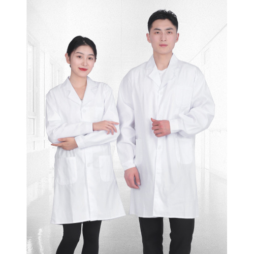 Professional Grade White Lab Coat for Workplace Safety