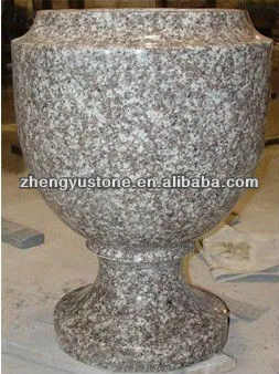 Pink granite cemetery Vases