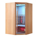 Hemlock wood 4 person deluxe corner Infrared Sauna