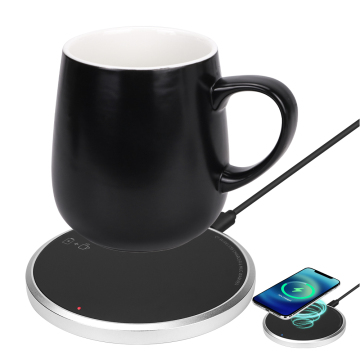 Smart Thermostat 55 Degrees Ceramic Cup Electric Warmer with Wireless Charger