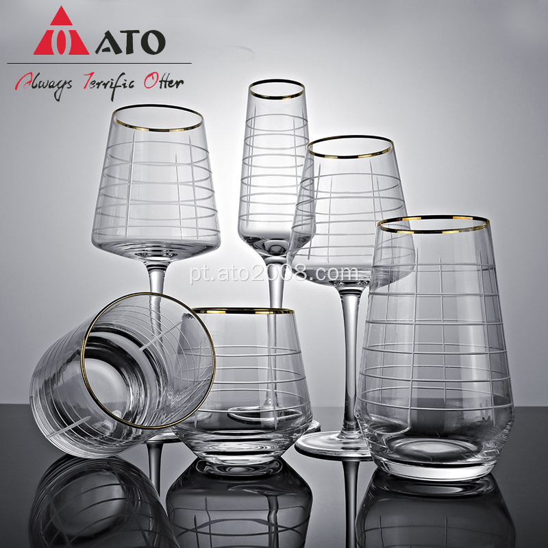 Listras horizontais transparentes design copo de vidro de vidro