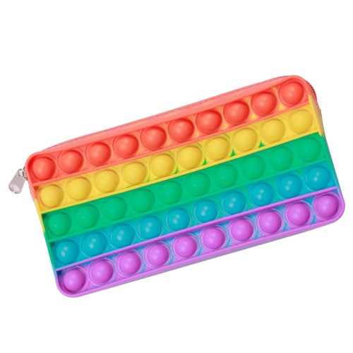 Candy Color Zipper Rubber Silicone Pensil Case/Tas