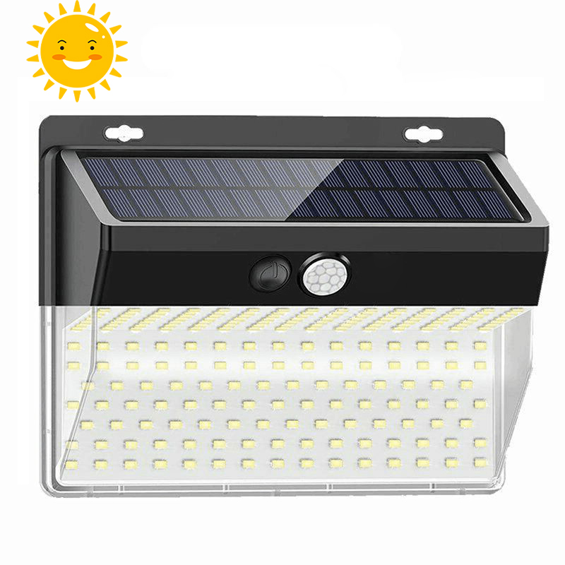 New 206 Led Outside Lighting Wall Mounted Motion Sensor Lamparas Solares 270 Degree Ip65 Waterproof Solar Sensor Wall Light7