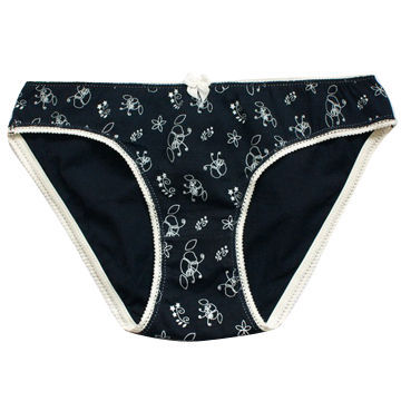 Women's Bikinis, Finished with Elastic with Prints, Zigzag Stitch, Double Layer Crotch