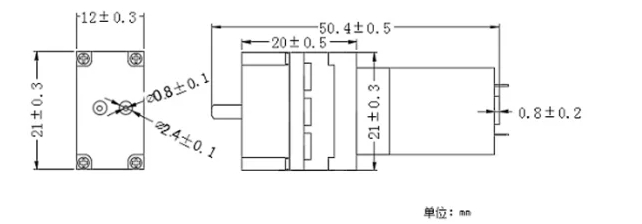 DSB020-B mini water pump dimension