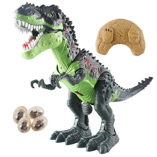 Wholesale Electric Toy Dinosaurs with Sounds, Walking Function, Remote Control, and Spraying Action for Laying Eggs