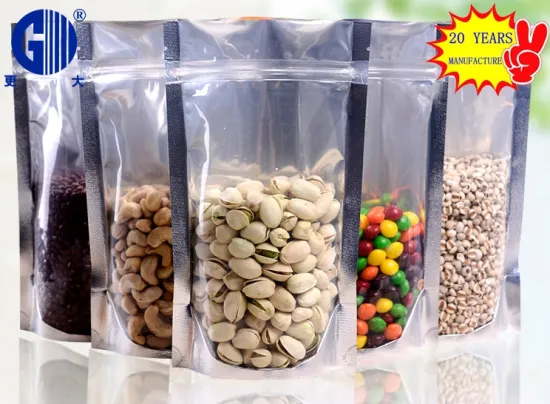 stand up zipper plastic food packaging