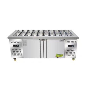 Doppel-Temperatur-Salatschrank-Gefrierschrank-Display-Schreibtisch für Baranwendungen