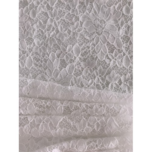 Pizzo elasticizzato floreale bianco