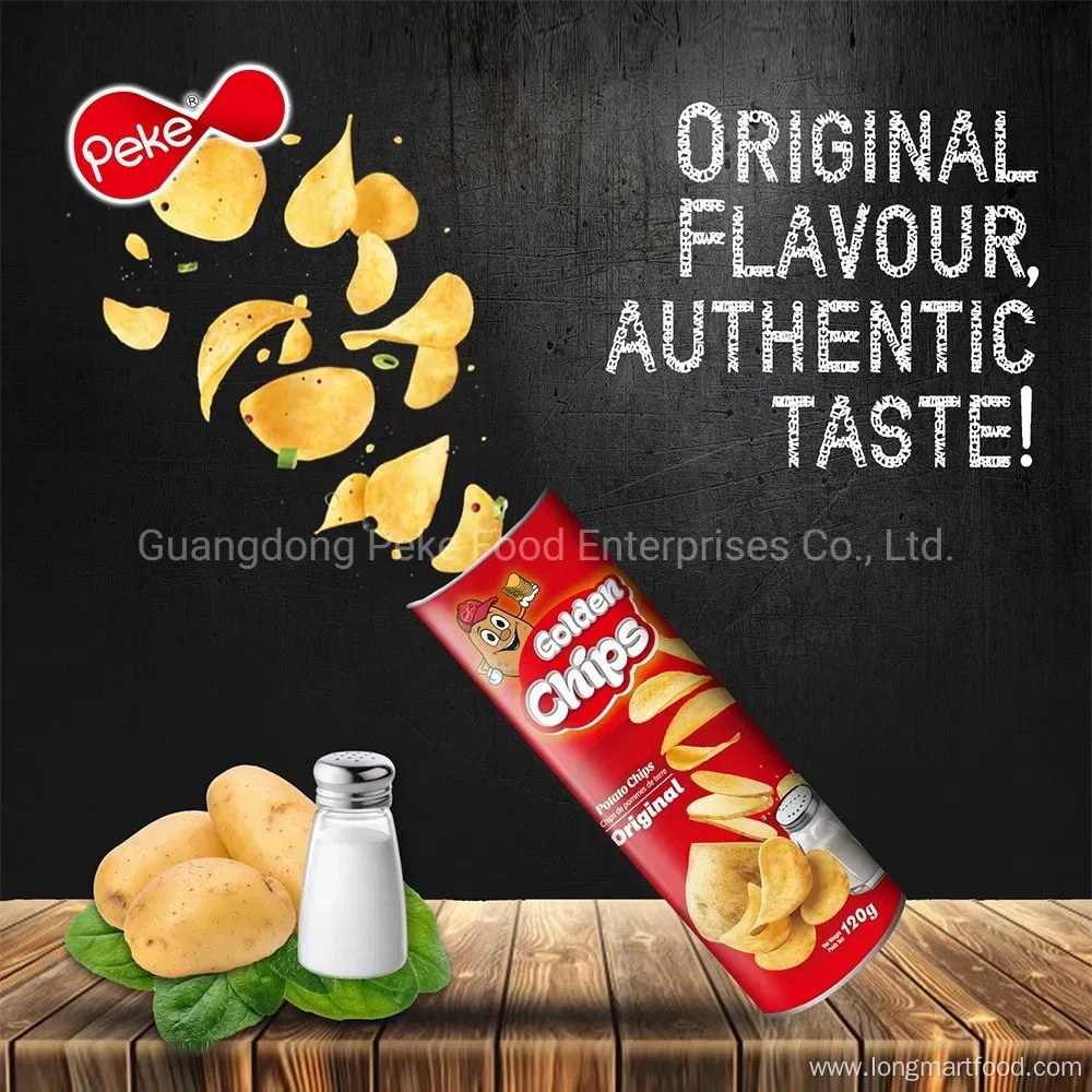 Peke Pringles and Lays Potato Chips in Tube