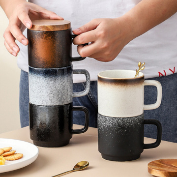 Japanese Style Tea Coffee Mug with Wooden Lid - Wholesale