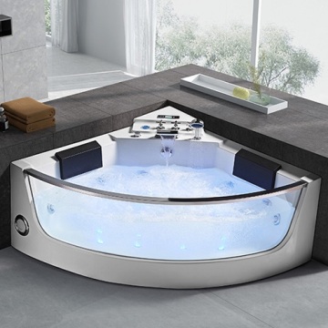 Acrylic Luxury Triangle Glass Massage Bathtub