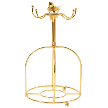 Bird gold-plated British cup holder storage rack