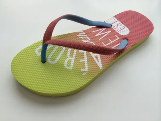 Custom Design Woman Eva Flip Flop 2 Tone Strap Slippers For Women