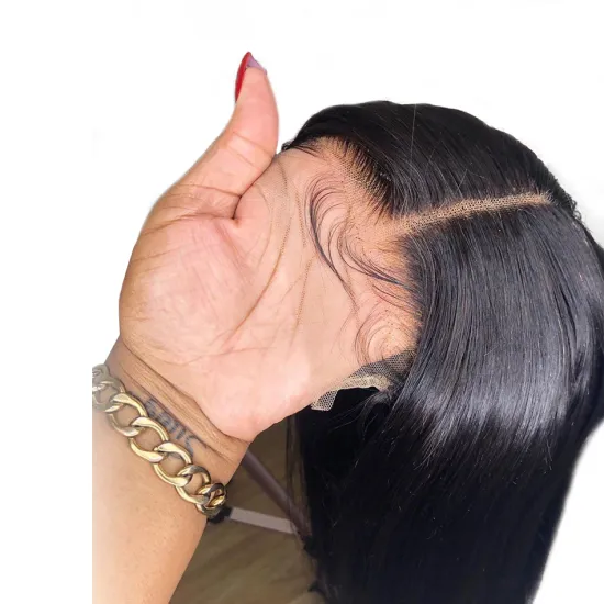 Full HD Swiss Lace Front Wig Double Drawn Vietnamese Cuticle Aligned Virgin Human Hair Wig 4x4 5x5 Lace Closure Bleached Knots