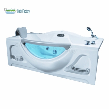 CE Whirlpool Tub with Tempered Glass Hydromassage Bathtub