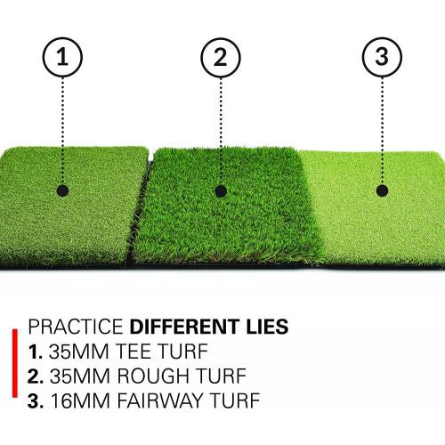 Dual Turf Golf Driving Chipping and Putting Mat