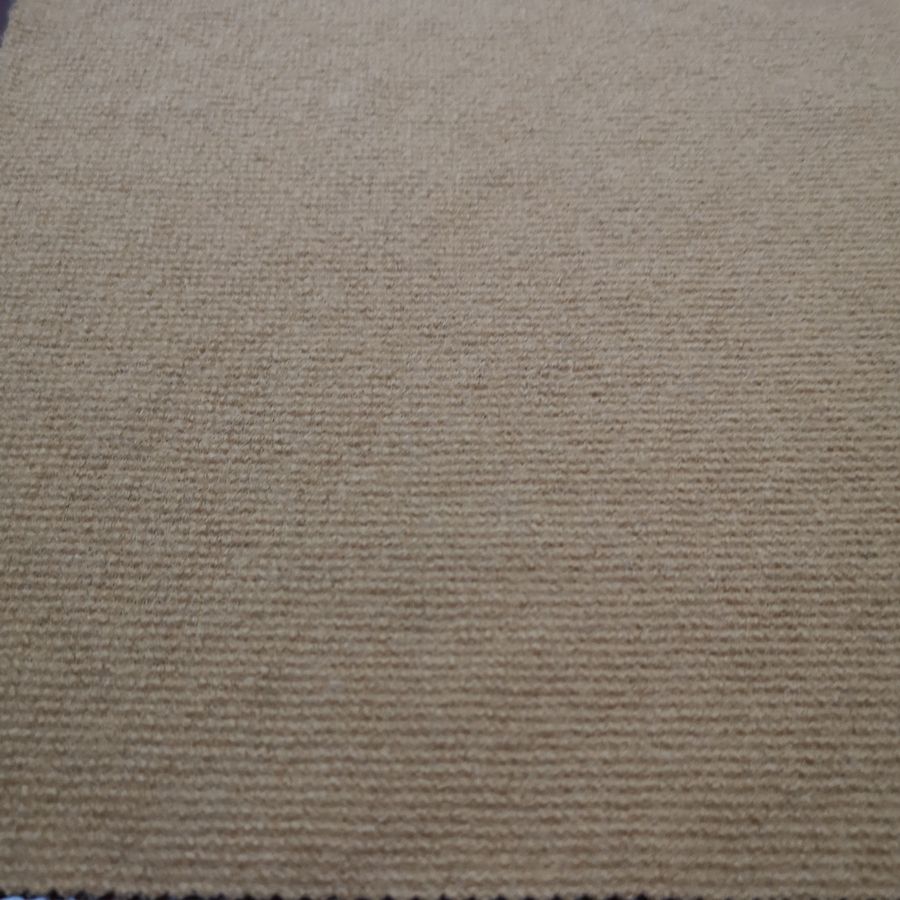 Knitted wool polyester blend stripe fabric