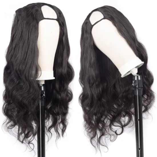 Full Cuticles Aligned Virgin Human hair Wig Body Wave,Deep Curly U-Part Brazilian Raw Human Hair Machine Made Human Hair Wigs