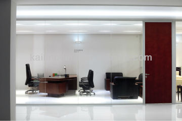 Modern design green material room divider office furniture partition wall double glass V1080