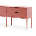 mobilier de salle à manger en bois moderne rouge