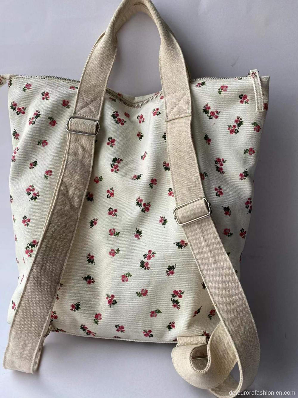 Blumenmuster Weiß und Rosa Girly Cute Rucksäcke