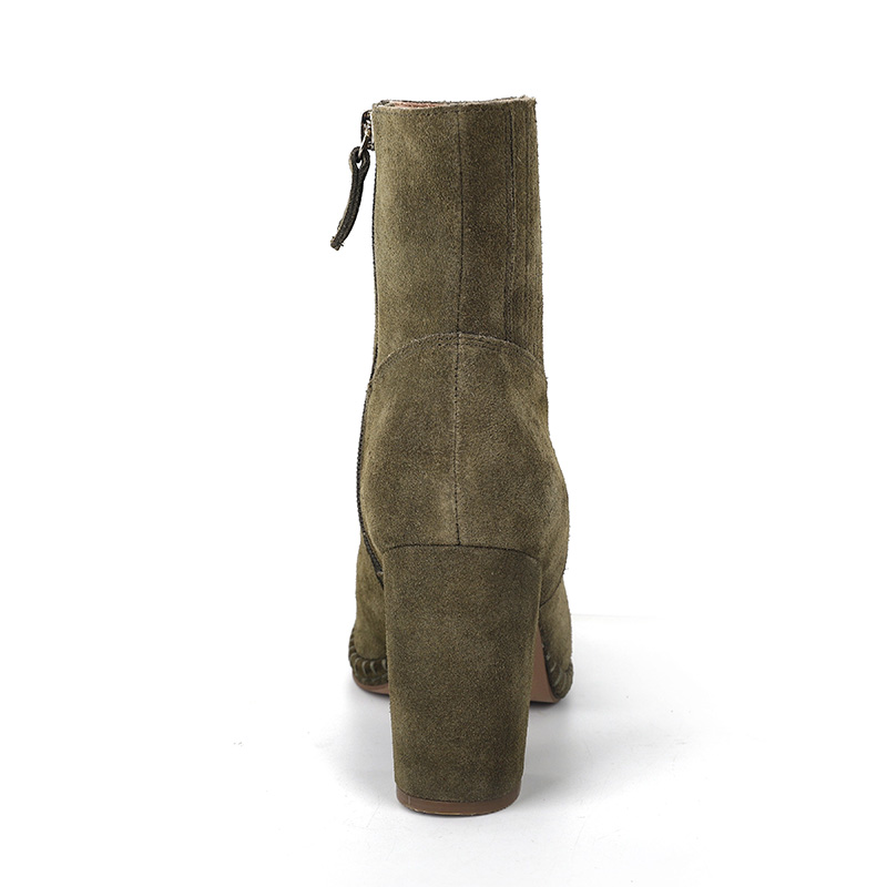 Exquisite Stitched High-Heel Ankle Boots